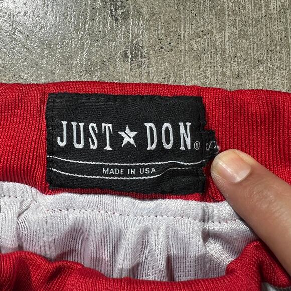 Just Don NBA All-Star Shorts Red Satin Zipper Pockets Small - Picture 7 of 7